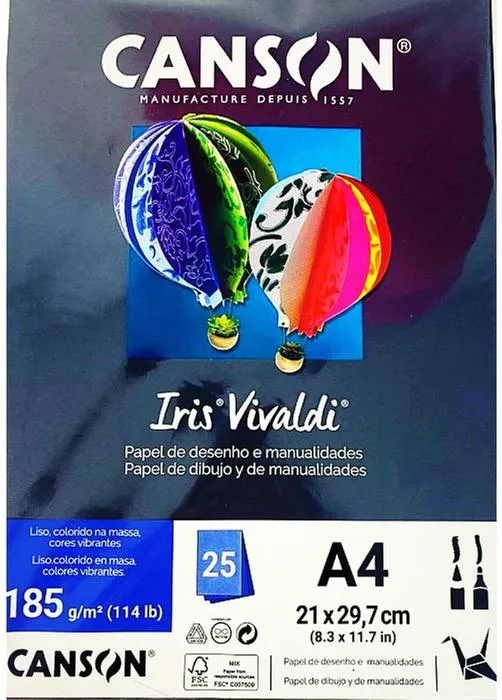 Bloco Desenho A4 25 Folhas 185g Preto Canson