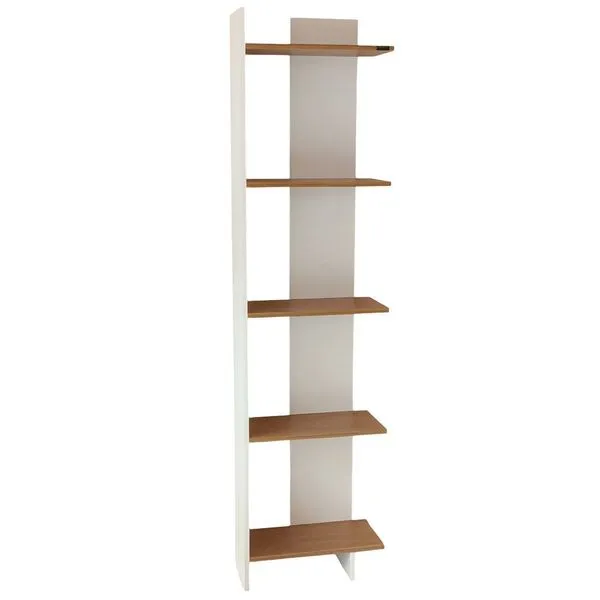 Estante Multiuso Decor Quality Modulados 5 Prateleiras Branco E Louro Freijó (MP)
