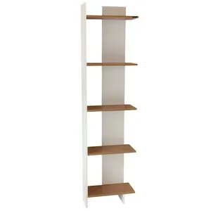 Estante Multiuso Decor Quality Modulados 5 Prateleiras Branco E Louro Freijó (MP)