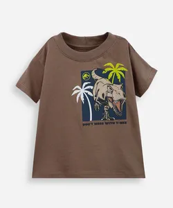camiseta infantil de algodão jurassic marrom 2