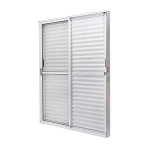 Porta Alumínio Correr Veneziana 3 Folhas Vidro Liso 160X210X12,2 Branco Cristal Ramassol