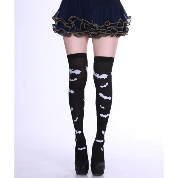 Meia Calça 7-8 Cosplay Halloween Morcego em 90% Nylon e 10% Spandex Tamanho Único Adulto 1 Par Preto OEM Meia Calça 7-8 Cosplay Halloween Morcego 90% Nylon e 10% Spandex Tamanho Único 1 Par Preto OEM