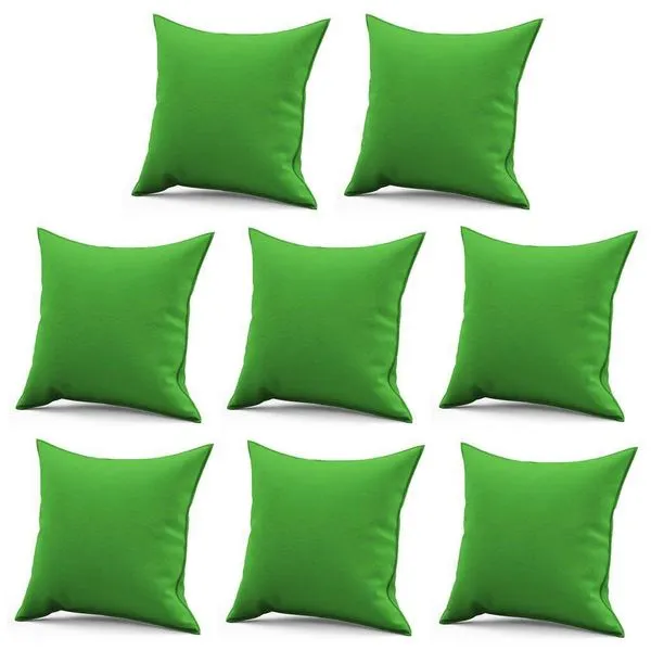 Kit 08 Capa De Almofada Decorativa Quadrada Lih 45x45cm Luxo Corino Verde