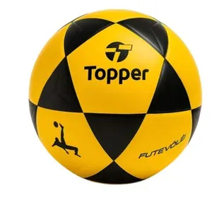 Bola de Futevôlei R1 Oficial para Treinos e Jogos Amarelo e Preto Topper Bola de Futevôlei R1 Oficial para Areia Amarelo e Preto Topper