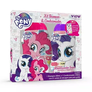 Kit Shampoo e Condicionador My Little Pony com Cartela de Adesivos
