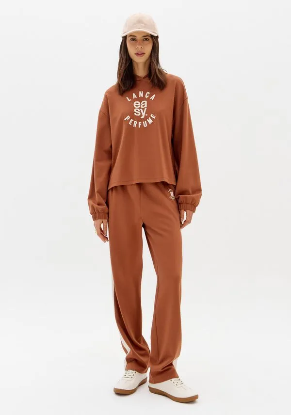 Calça Jogging De Cintura Alta Marrom GG