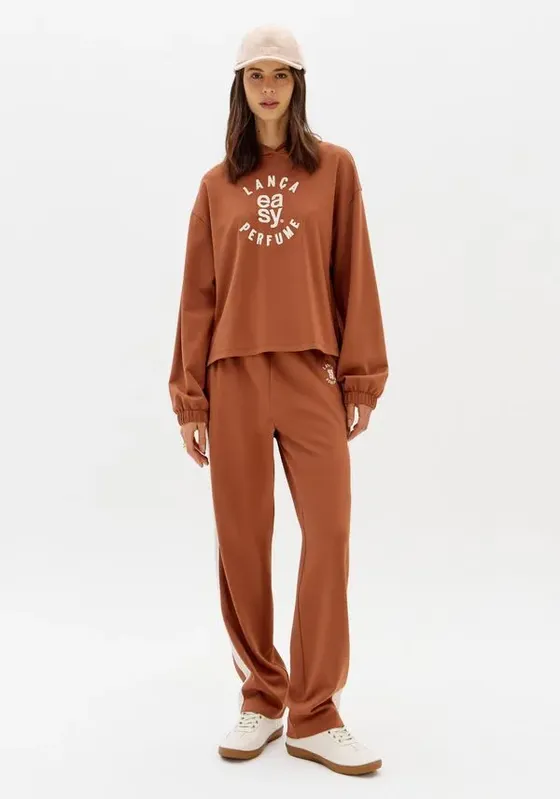 Calça Jogging De Cintura Alta Marrom GG
