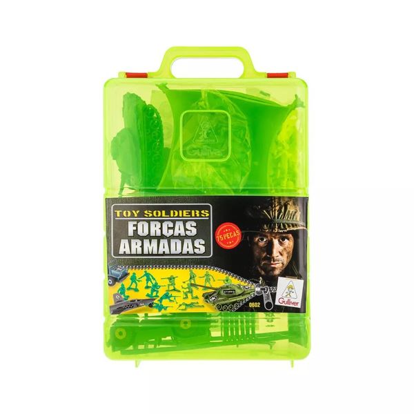Maleta Forças Armadas Playset Soldados Veículos e Acessórios - Guliver 0602