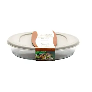 Assadeira De Vidro Casa Vita Oval Com Tampa 3 litros Sortido (MP)