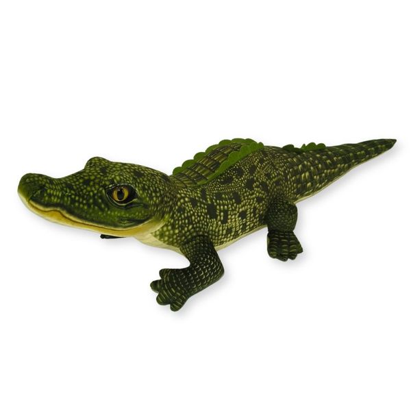 Jacaré De Pelúcia Realista Animal Selvagem Safari Verde Decorativo Infantil