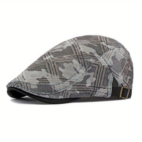 Boina De Camuflagem Inspirada Em Vintage , Algodão Respirável Cinza