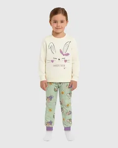 Pijama Longo Infantil Menina Estampa Super Fofo + Fronha Algodão Malwee Kids Off White - 1