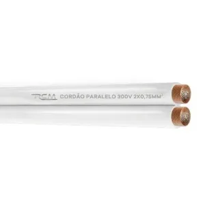 Fio Paralelo 300V 2x0,75mm para Instalações Elétricas Residenciais Branco RCM Cabos Elétricos Fio Paralelo 300V 2x0,75mm para Instalações Elétricas Branco RCM Cabos Elétricos