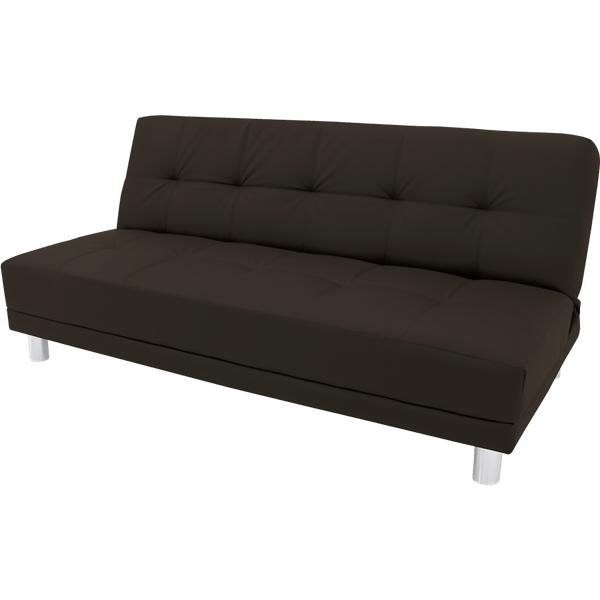 Sofá Cama com Tecido PU - Linoforte Brenda Café