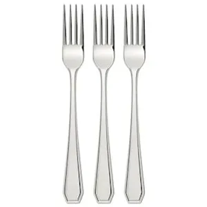 Conjunto de Garfos para Sobremesa Euro Home Chanfrados Inox - 3 Peças