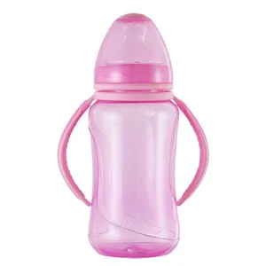 Mamadeira Kuka Aquarela Big Orto Com Alça Rosa 330ml