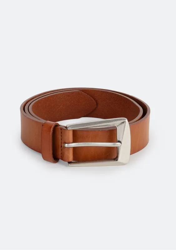 Cinto Feminino Em Couro Com Fivela Prateada - Marrom P