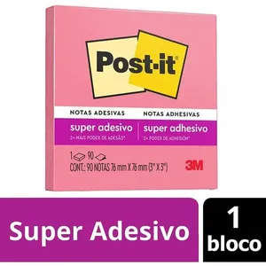 BLOCO DE RECADO POST-IT 76X76MM PINK 90FLS.