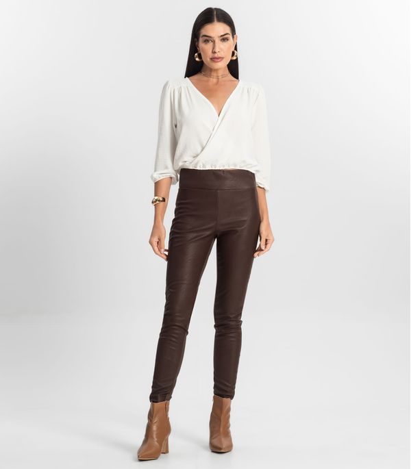Calça Feminina Legging Sintética Rovitex Marrom M