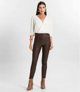 Calça Feminina Legging Sintética Rovitex Marrom M