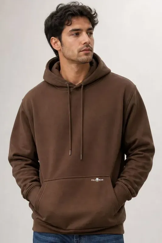 Blusa Moletom Canguru Confortável Polo Wear Marrom GG