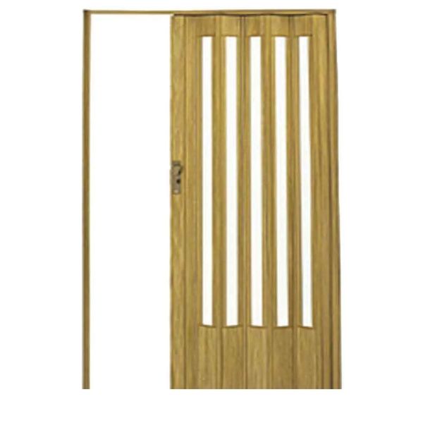 Porta Sanfonada de PVC Cereja Translúcida 210x96cm com Trinco BCF