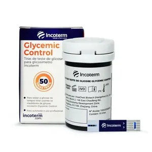 Tiras De Teste De Glicose Incoterm Glycemic Control 50 Tiras