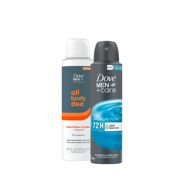 Kit Desodorante Dove Men+care Shea Butter Cedar 150ml + Desodorante Dove Men+Care Proteção Total 72h 150ml