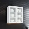 Armário Aéreo 2 Portas de Vidro Americana Henn 80cm | Branco