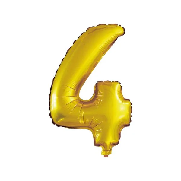 Balão Número 4 Quatro 16 Polegadas Dourado - Brdecor