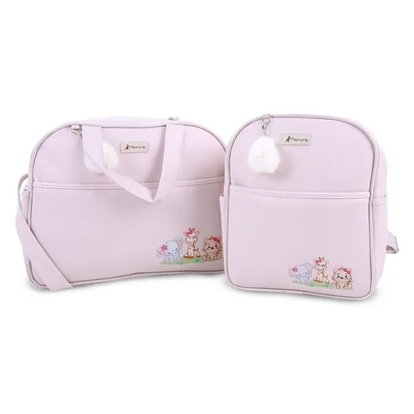 Kit Bolsa Maternidade MappYng Safari 2 Peças Rosa (MP)