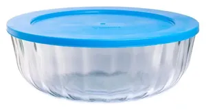 Saladeira de Vidro Oceani com Tampa Plástica Sortido 3,8L - Vitazza