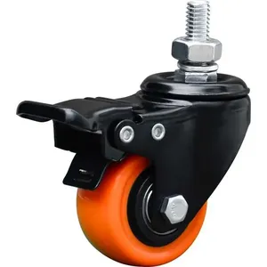 Rodízio giratório leve série black 1.5/8" com freio 30 kg - COLSON