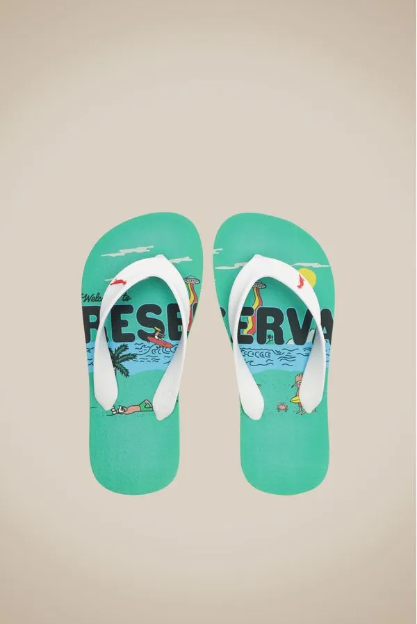 Chinelo Rmi Welcome To Verde/Branco - 27/28