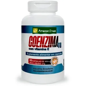 Suplemento Alimentar Coenzima Q10 com Vitamina E 60 Cápsulas Amazon Ervas 450mg