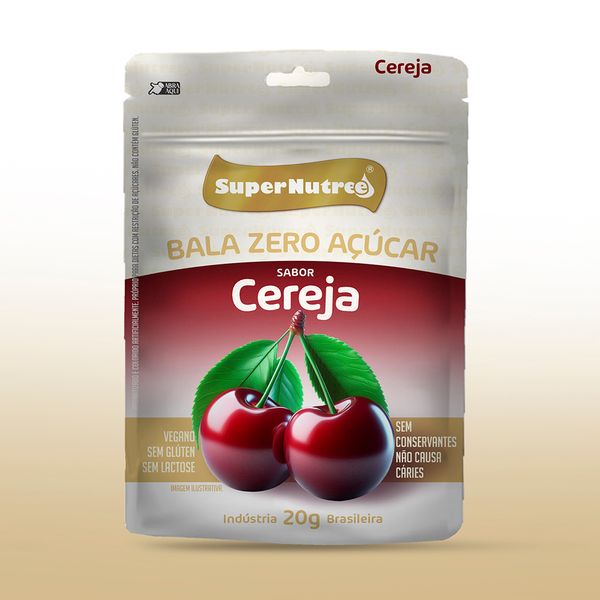 Bala Super Nutree Zero Açucar Cereja 20g
