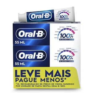 Kit Pasta de Dente Oral-B 100% da Sua Boca Cuidada 3 Unidades de 70g