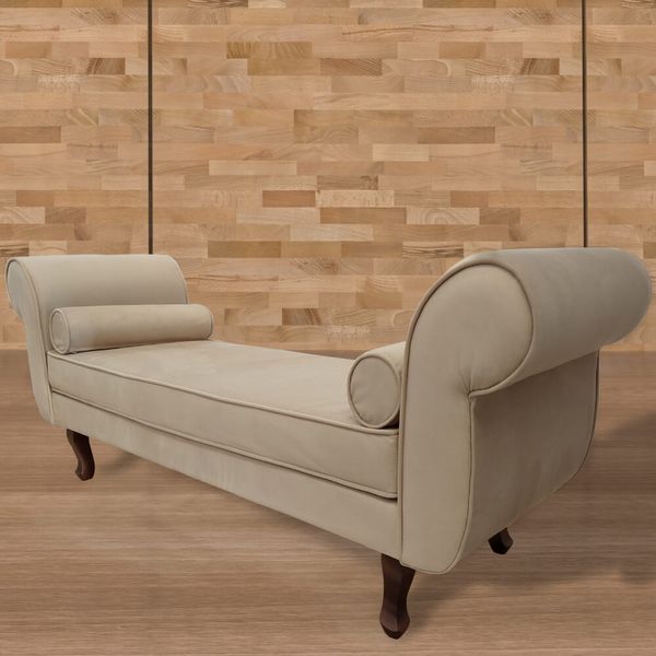 Recamier Dover com Tecido Poliéster - Bege Claro