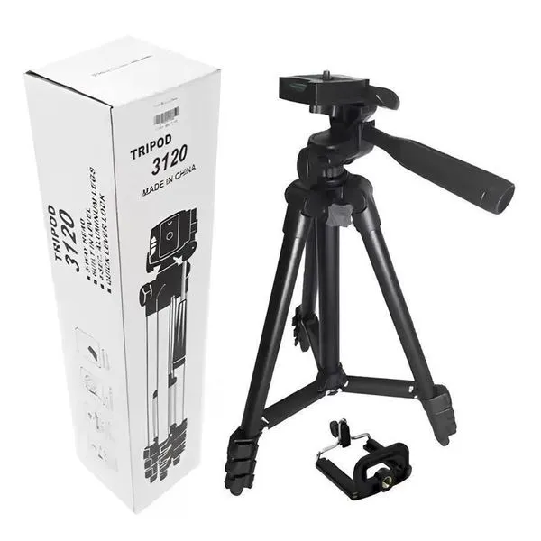 Tripé para Câmeras e Celulares OEM Tripod 3110 Altura Ajustável 1 e 02m com Nível de Bolha e Rotação 360 graus Preto Tripé para Câmeras e Celulares OEM Tripod 3110 Altura Ajustável 1 e 02m com Rotação 360° Preto