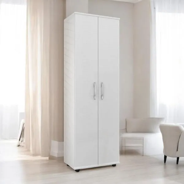 Armário Multiuso Com Prateleiras Sofisticado Topázio Branco