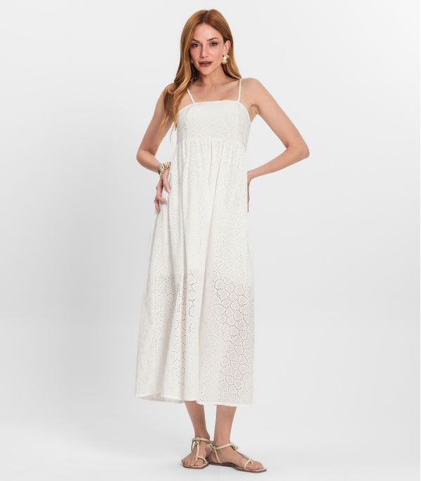Vestido Midi Feminino Em Laise Endless Bege P