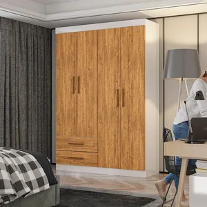 Guarda Roupa Casal Lu 4 Portas 2 Gavetas Carioca Móveis Branco