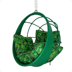 Cadeira Suspensa Balanço Ninho Ômega Jardim Gourmet Alumínio Teto Verde G1