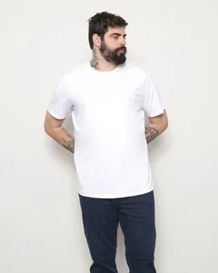 ​Camiseta Plus Size Masculina Básica Premium Branca G1