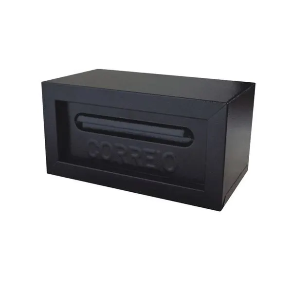 Caixa de Correio de Embutir Popular para Cartas e Revistas Preta 15x28x14cm Metalmig Caixa de Correio de Embutir Popular para Cartas Preta 15x28x14cm Metalmig