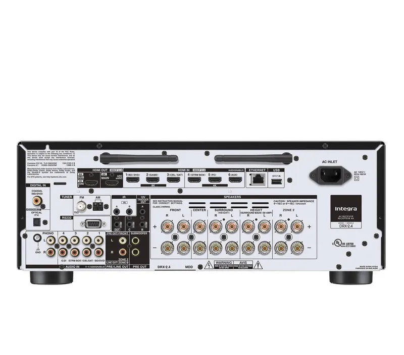 Receiver Integra DRX-2.4 Dolby Atmos e DTS:X de 5.1.2 canais 120v ( Melhor que Denon X2800h )