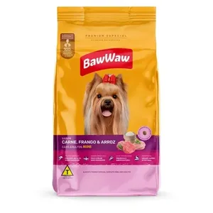 Ração Baw Waw Cão Adulto Raças Mini Carne, Frango e Arroz 900g