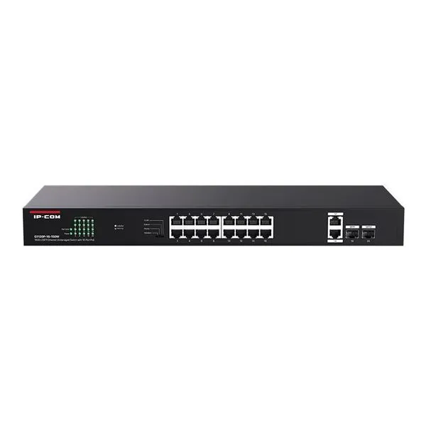 Switch IP-COM 16 Portas PoE 10/100/1000 18P+2SFP não Gerenciável Giga Metal