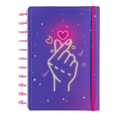 Caderno Diskô Finger Heart Colorido M (MP)