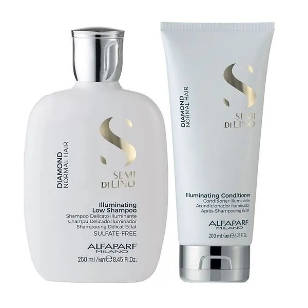 Kit Shampoo e Condicionador Alfaparf Semi Di Lino Diamond Illuminating Pequeno